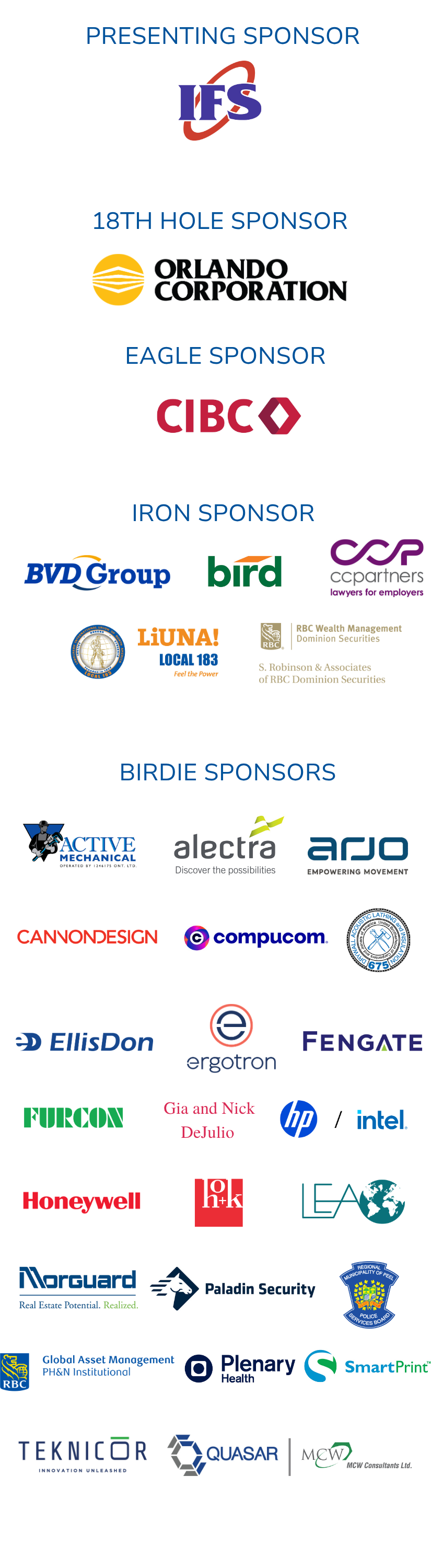 Osler Open Brampton Sponsors